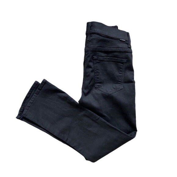 MOTHER Anthropologie The Insider Crop Jeans 26 in Not Guilty Black Hemmed Flare - Picture 8 of 15